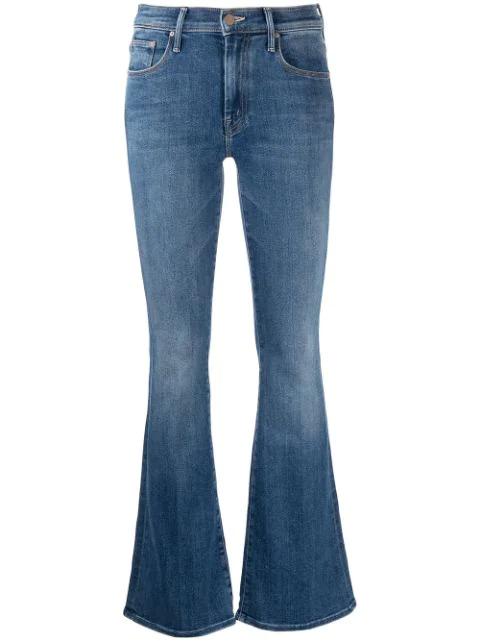 low-rise flared jeans by MOTHER