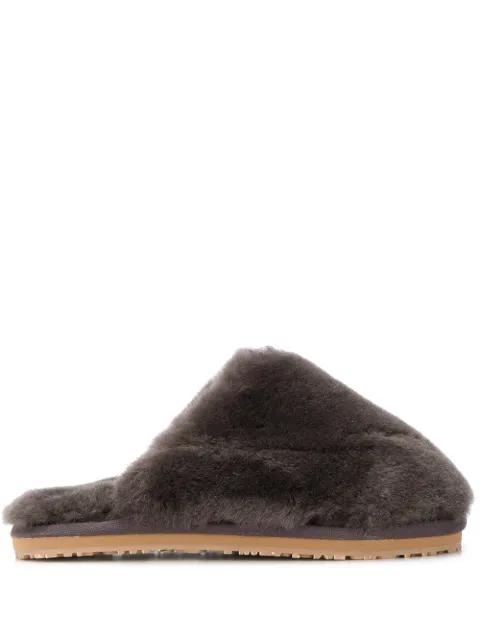 faux-fur slides by MOU