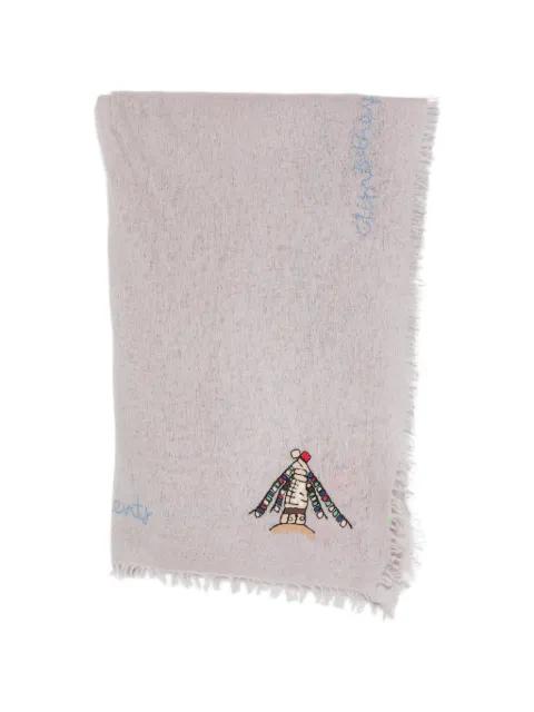 embroidered frayed scarf by MOULETA
