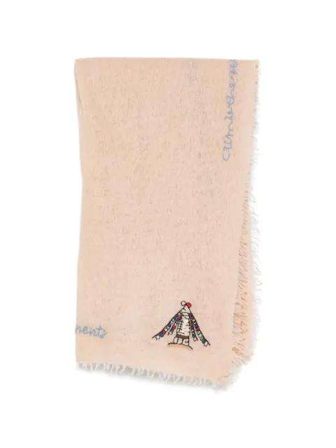 embroidered frayed scarf by MOULETA