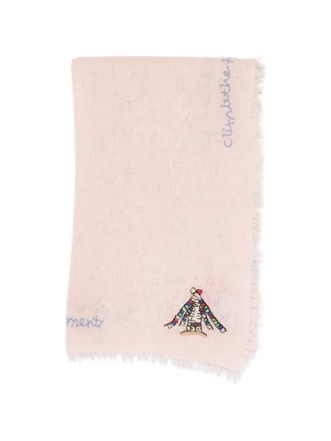 embroidered frayed scarf by MOULETA