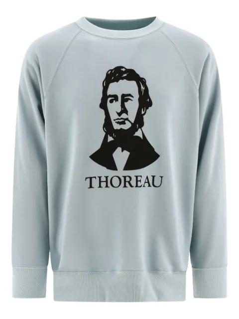 thoreau-print crew-neck sweatshirt by MOUNTAIN RESEARCH