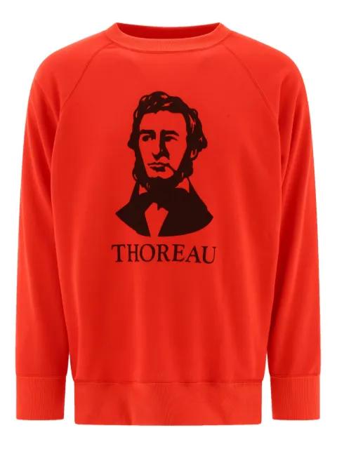 thoreau-print raglan-sleeves sweatshirt by MOUNTAIN RESEARCH