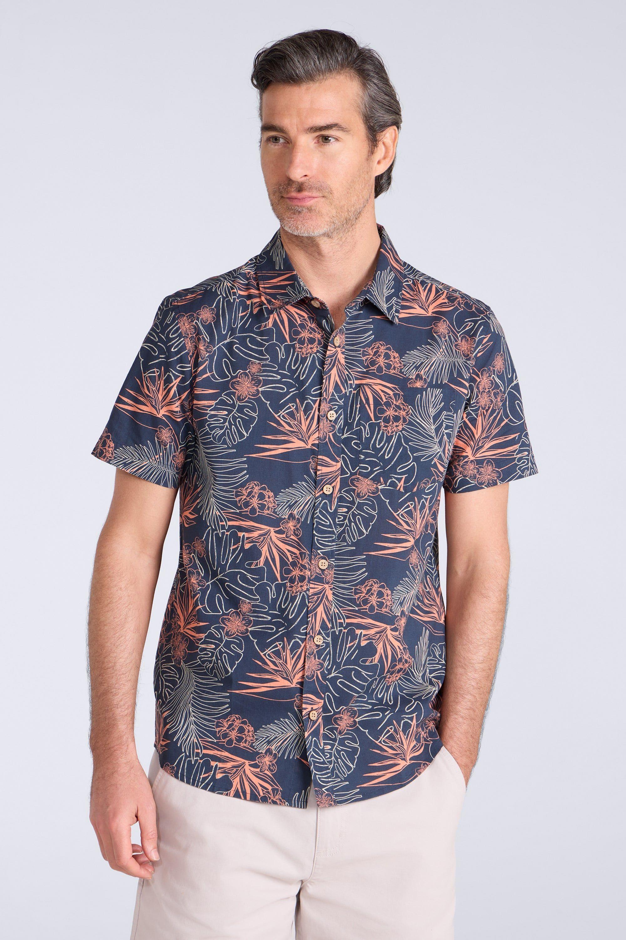 100% Cotton Shirt Tropical Printed Short Sleeved by MOUNTAIN WAREHOUSE