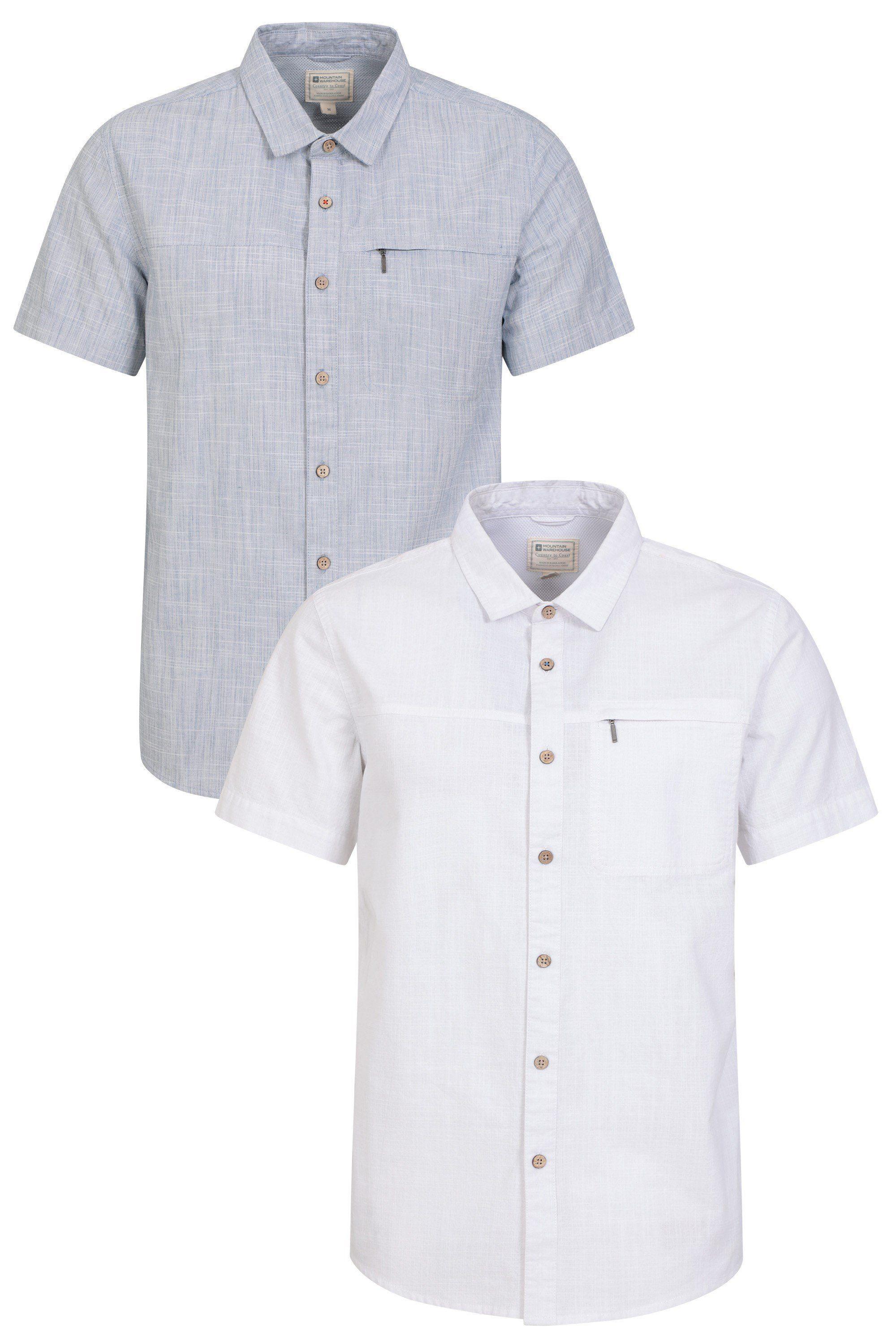 2 Pack 'Coconut' Lightweight Slub Texture Short Sleeve Button Up Shirt by MOUNTAIN WAREHOUSE 2 Pack 'Coconut' Lightweight Slub Texture Short Sleeve Button Up Shirt by MOUNTAIN WAREHOUSE