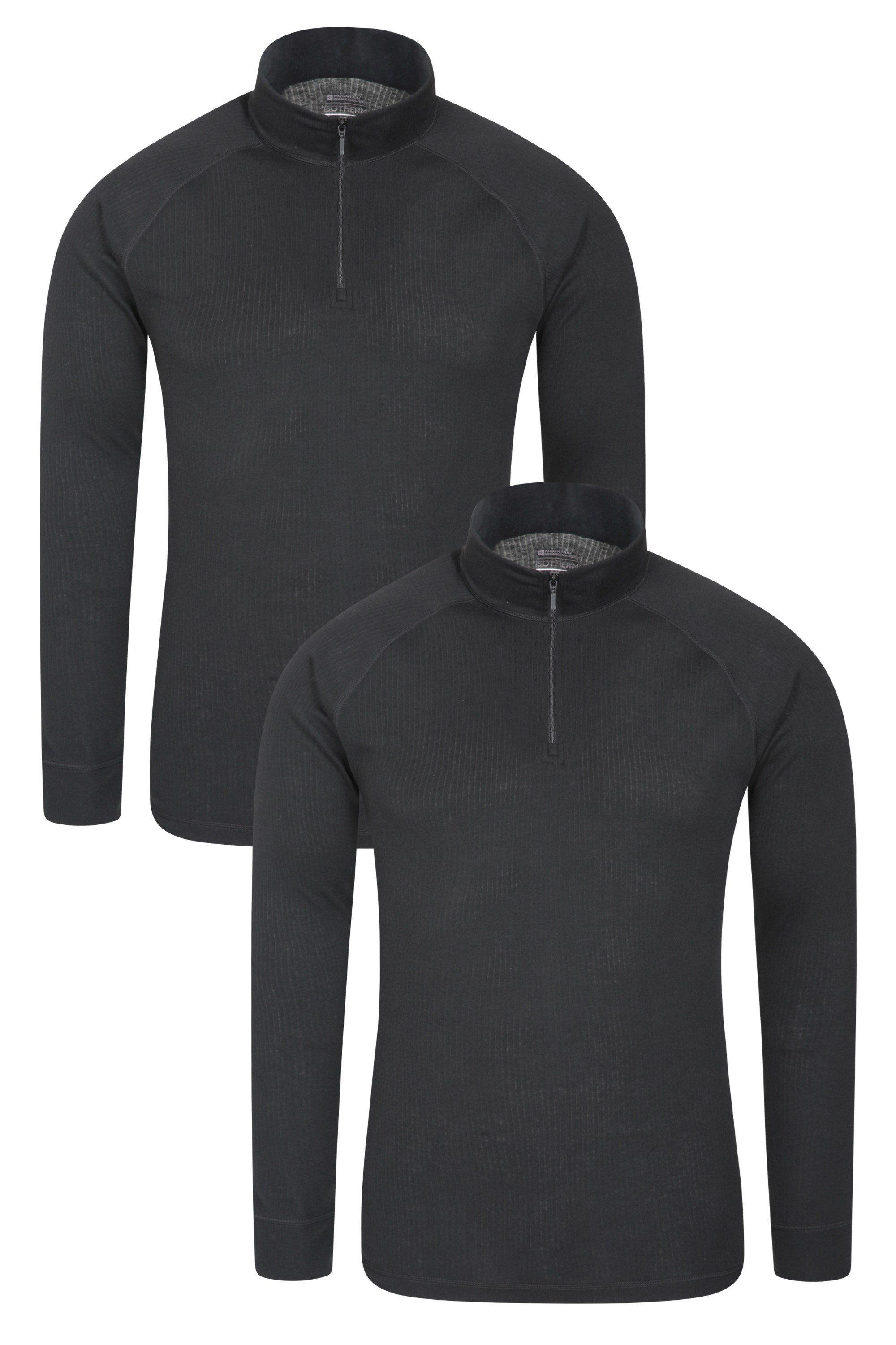 2 Pack 'Talus' IsoTherm Quick Dry Breathable Zip Neck Baselayer Top by MOUNTAIN WAREHOUSE