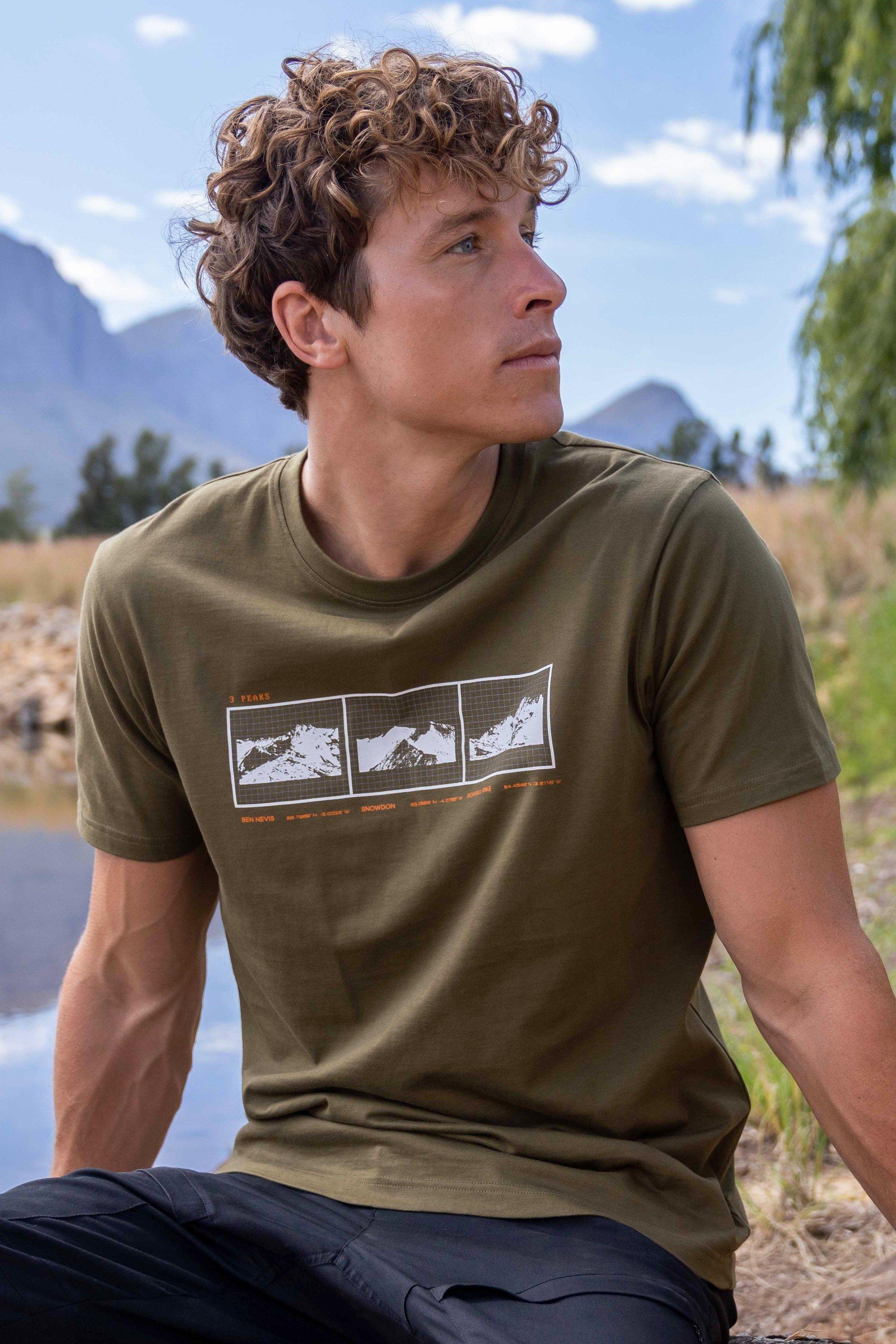 '3 Peaks' Breathable Lightweight Casual Short Sleeve Cotton Tee by MOUNTAIN WAREHOUSE