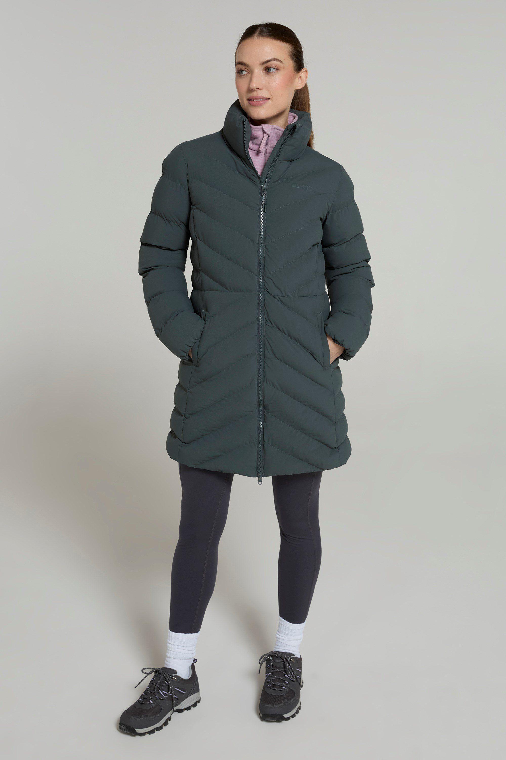 'Anmore' Full Zip Water Resistant Thermal Tested Padded Long Jacket by MOUNTAIN WAREHOUSE