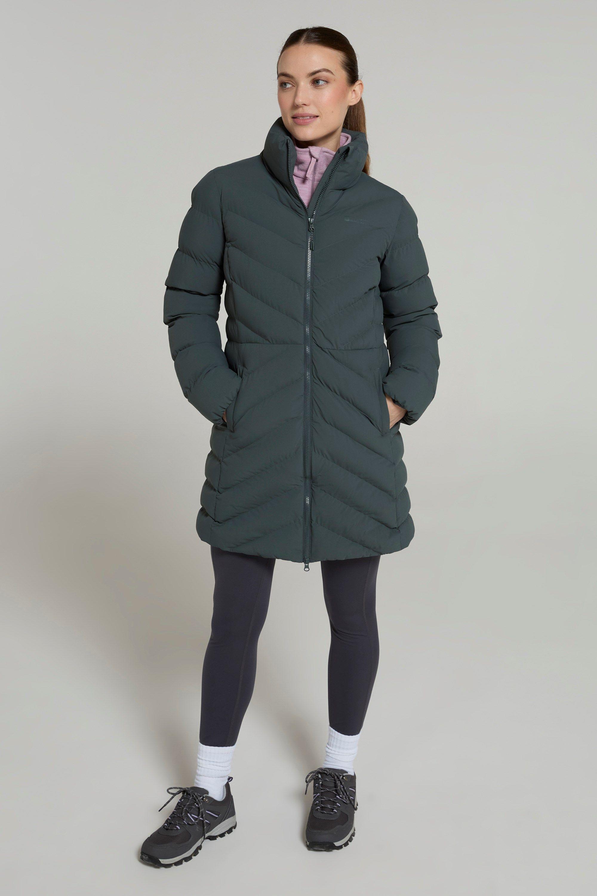 'Anmore' Full Zip Water Resistant Thermal Tested Padded Long Jacket by MOUNTAIN WAREHOUSE