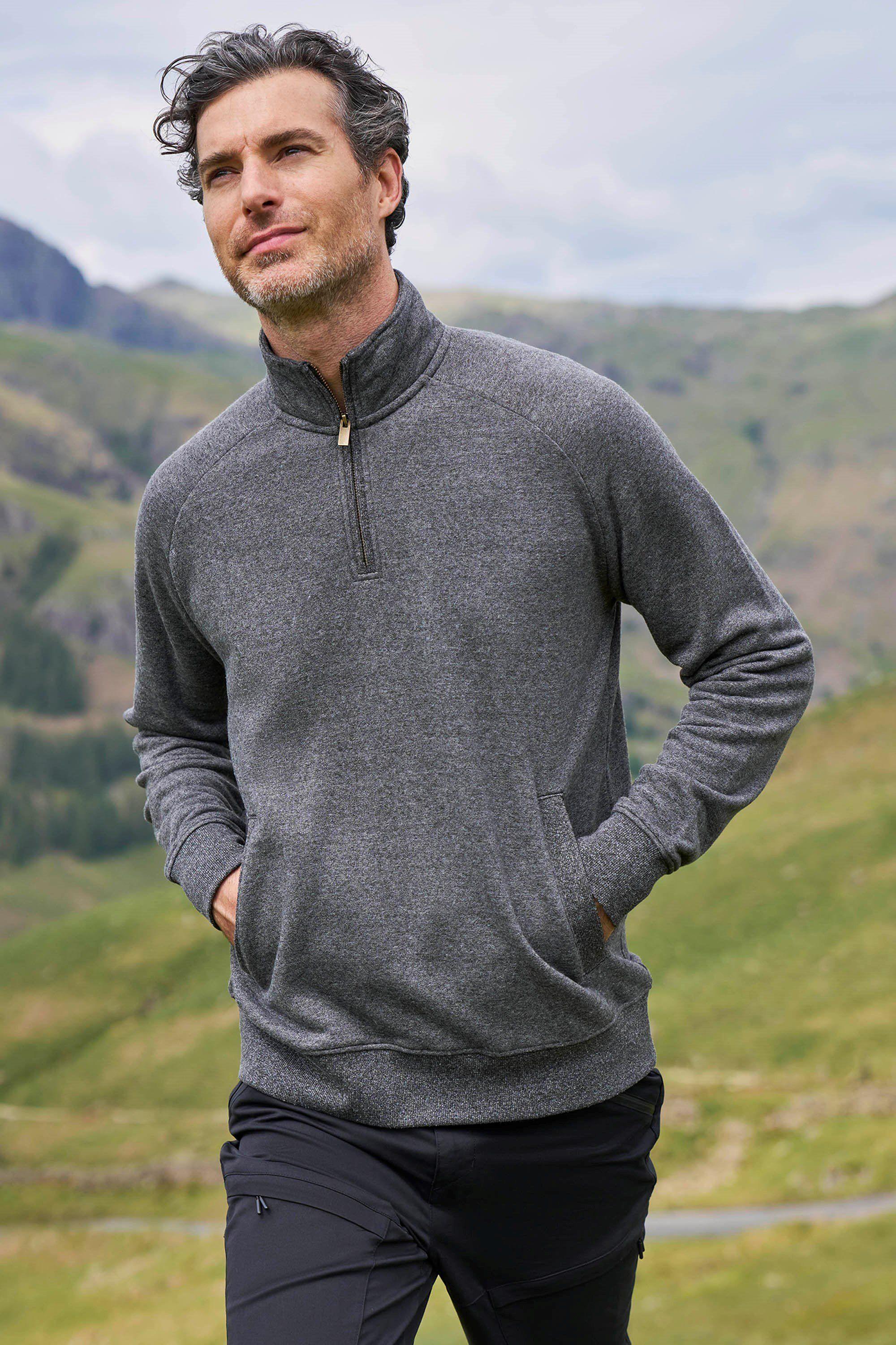 'Bamburgh' Half Zip Breathable Lightweight Cotton Blend Funnel Top by MOUNTAIN WAREHOUSE