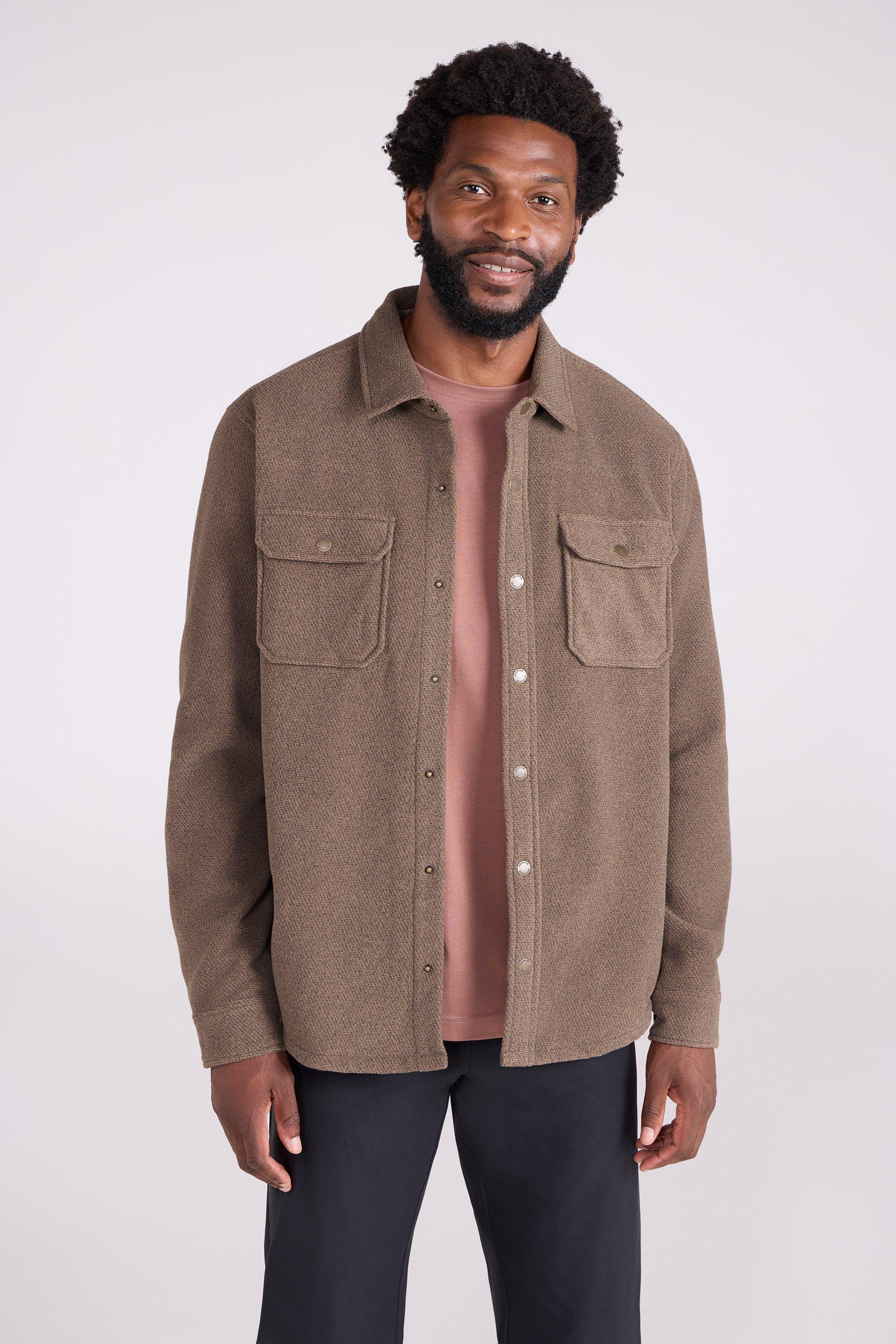 'Dresden' Comfortable Button Up Casual Twill Fleece Shirt by MOUNTAIN WAREHOUSE