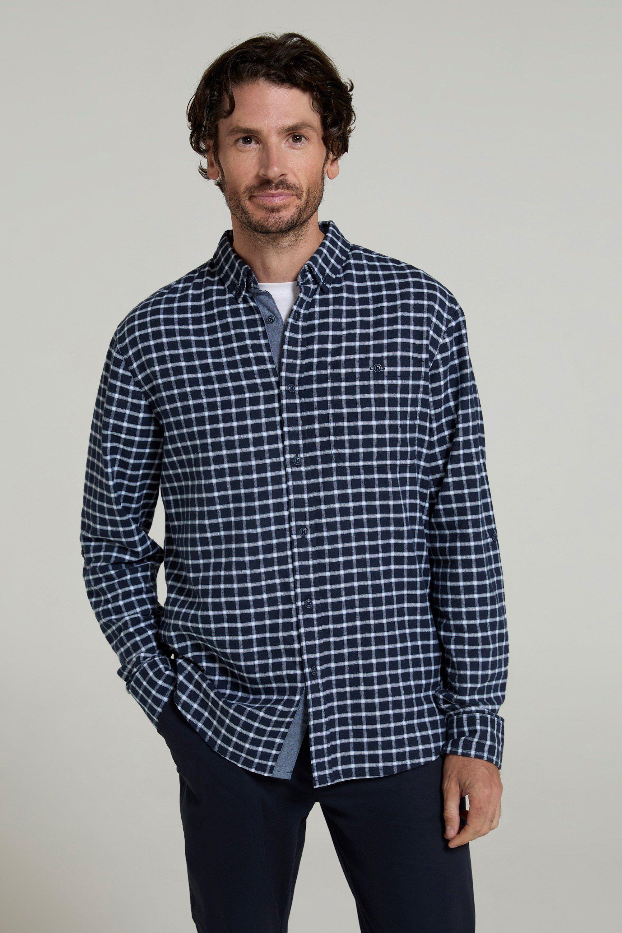 Driftwood Check Long Sleeved Shirt  Cotton by MOUNTAIN WAREHOUSE