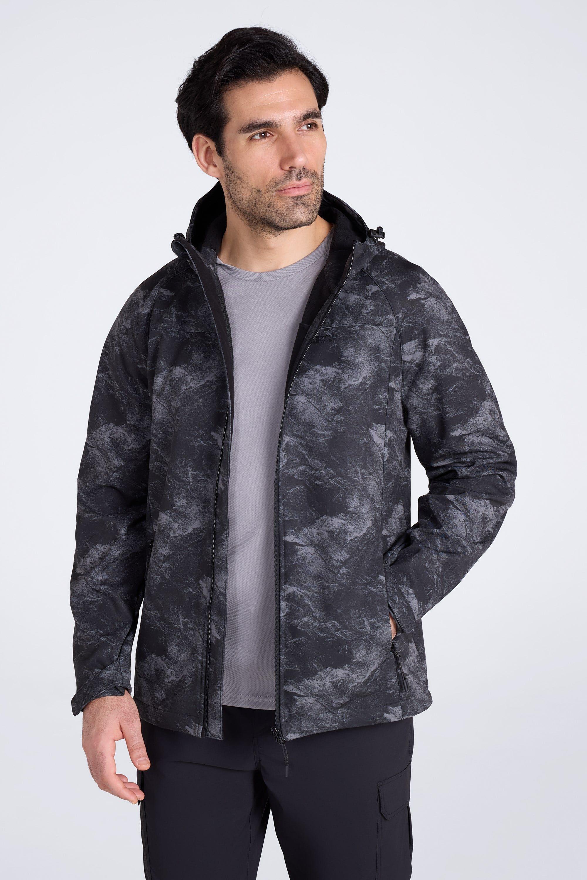 Exodus Printed Softshell Jacket Windproof Outdoor Coat by MOUNTAIN WAREHOUSE