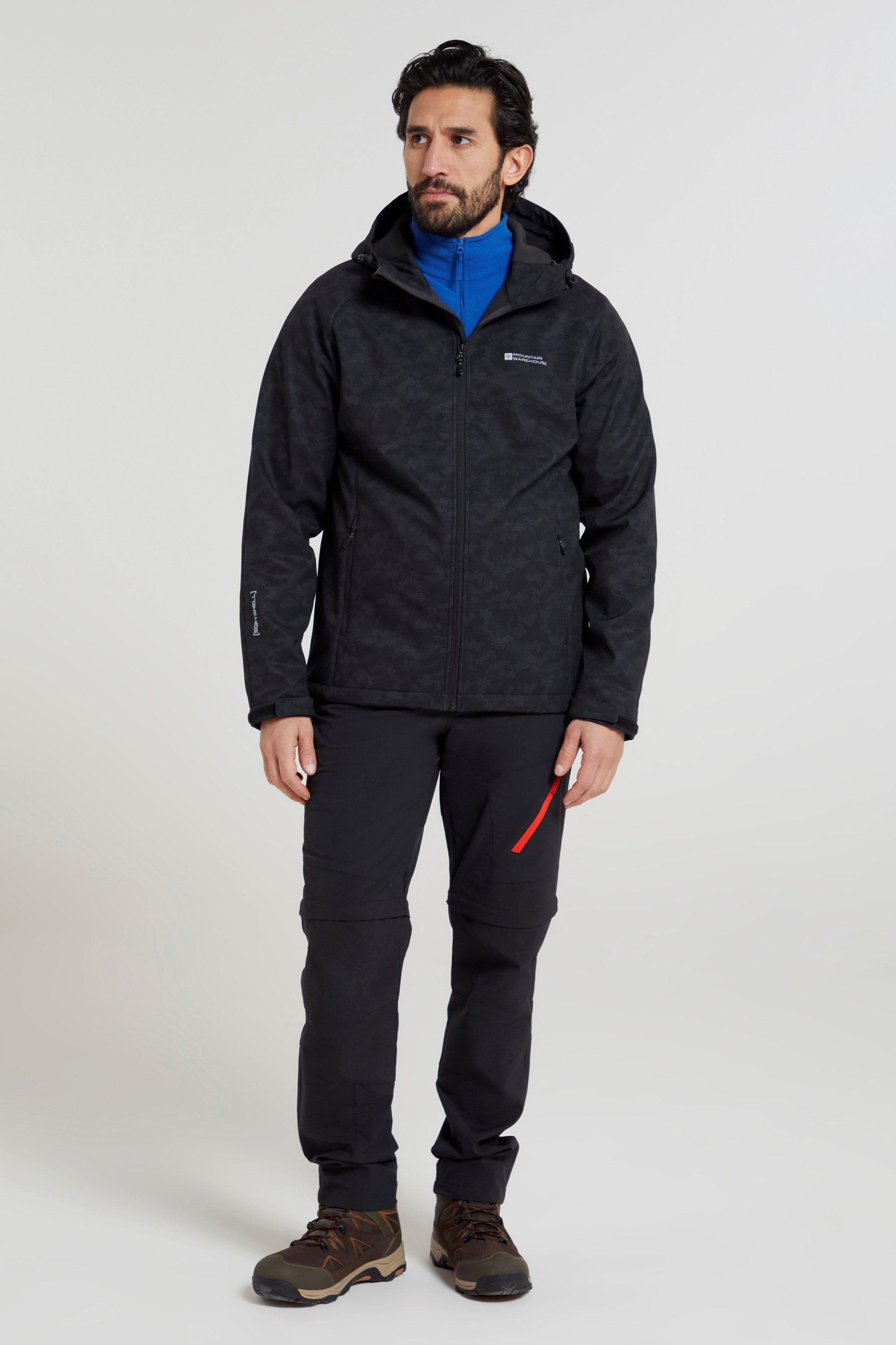 Exodus Printed Softshell Jacket Windproof Outdoor Coat by MOUNTAIN WAREHOUSE