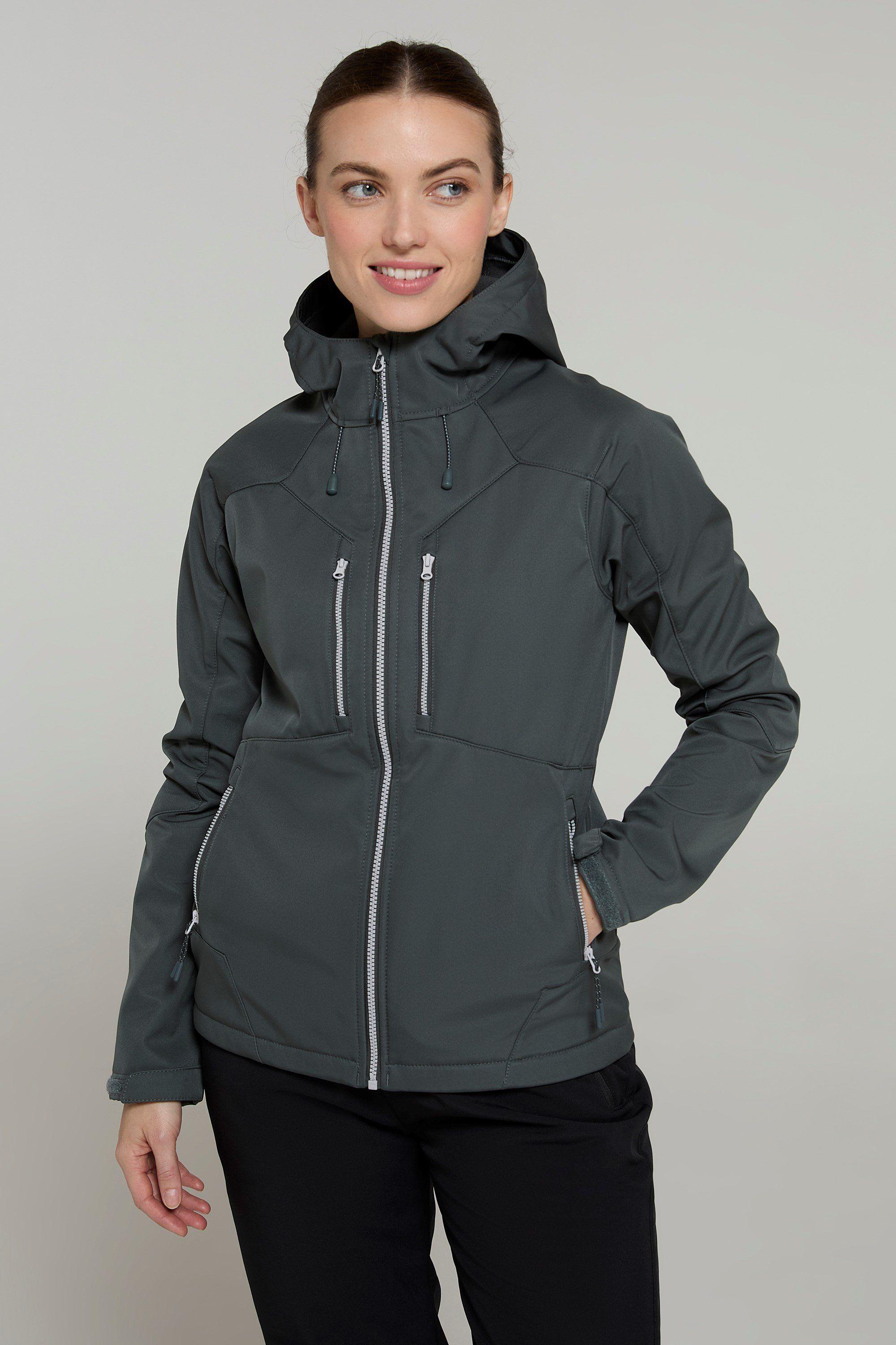 'Helsinki' Water Resistant Casual Full Zip Hooded Softshell Jacket by MOUNTAIN WAREHOUSE 'Helsinki' Water Resistant Casual Full Zip Hooded Softshell Jacket by MOUNTAIN WAREHOUSE