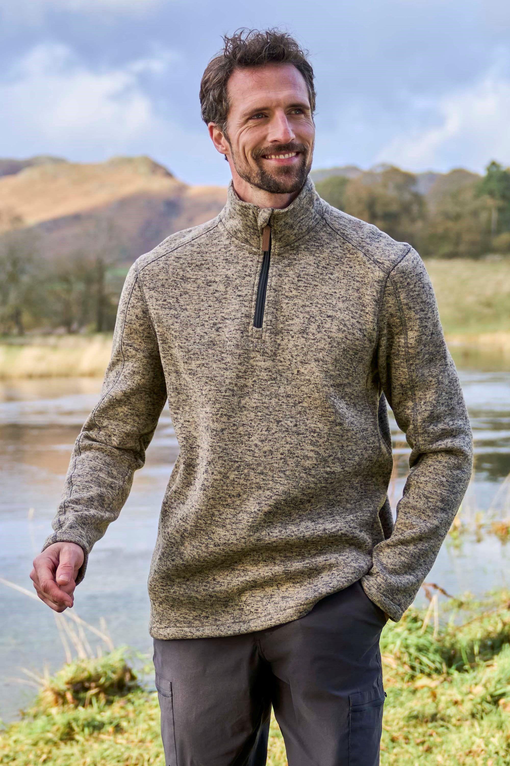 'Idris' Half Zip Antipill Lightweight Warm Breathable Fleece Jumper by MOUNTAIN WAREHOUSE