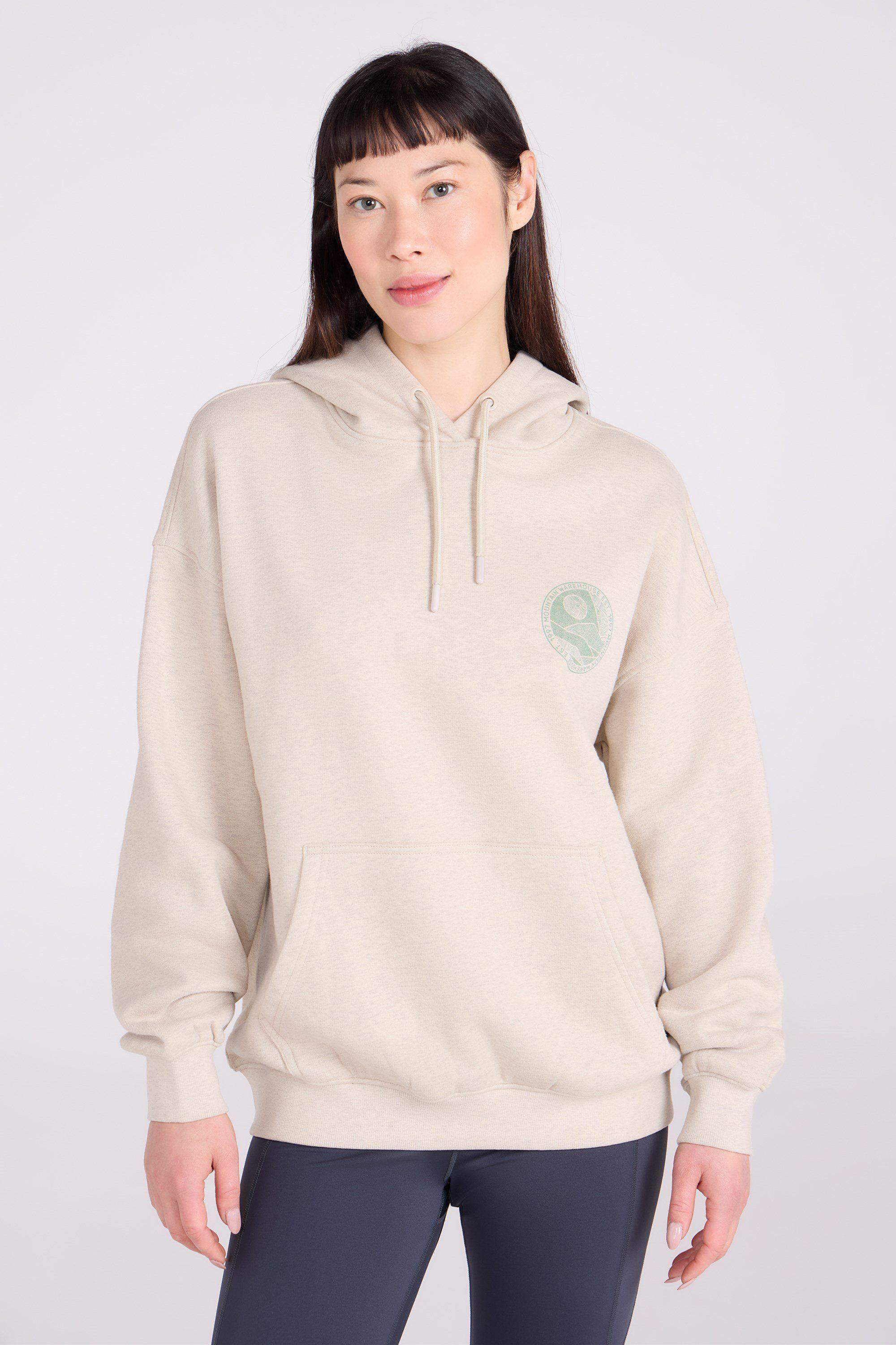 'Mountain Collage' Adjustable Hood Warm Printed Relaxed Fit Hoodie by MOUNTAIN WAREHOUSE