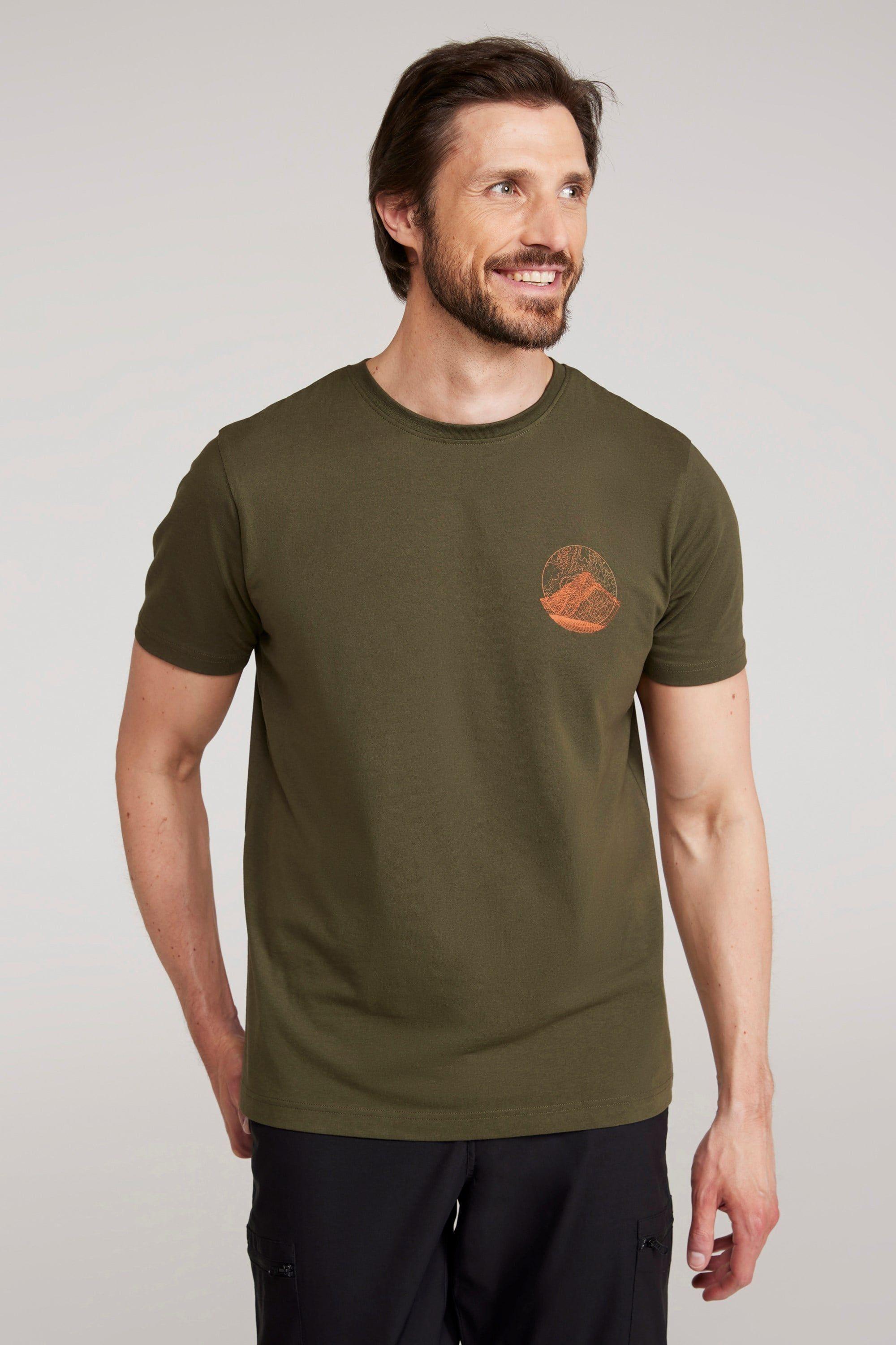 'Mountain Grid' Lightweight Short Sleeve 100% Cotton Graphic T-Shirt by MOUNTAIN WAREHOUSE