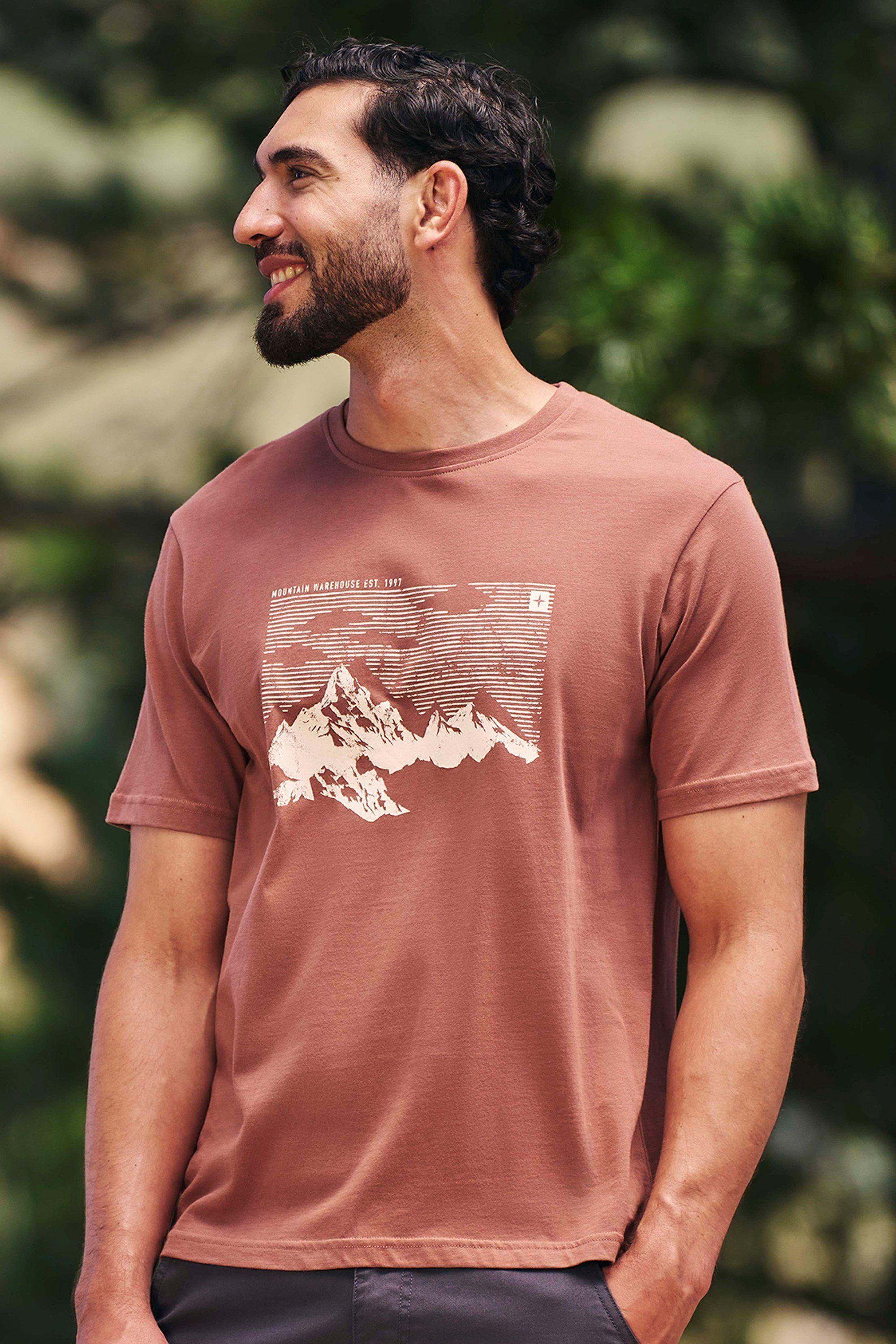’Mountain Sketch’ Graphic Print Lightweight Short Sleeve T-Shirt by MOUNTAIN WAREHOUSE