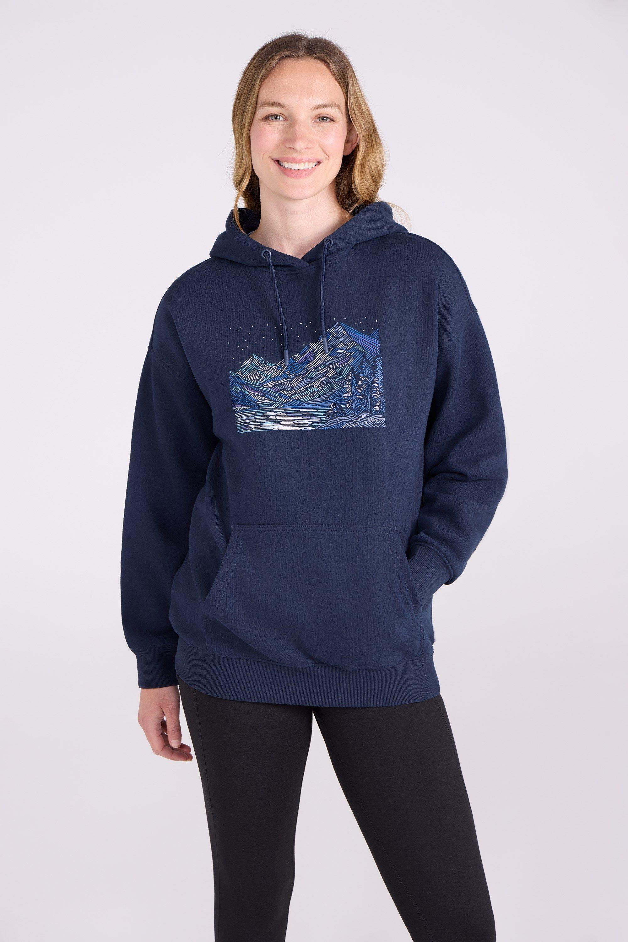 'Nightscape' Casual Adjustable Hood Warm Printed Relaxed Fit Hoodie by MOUNTAIN WAREHOUSE