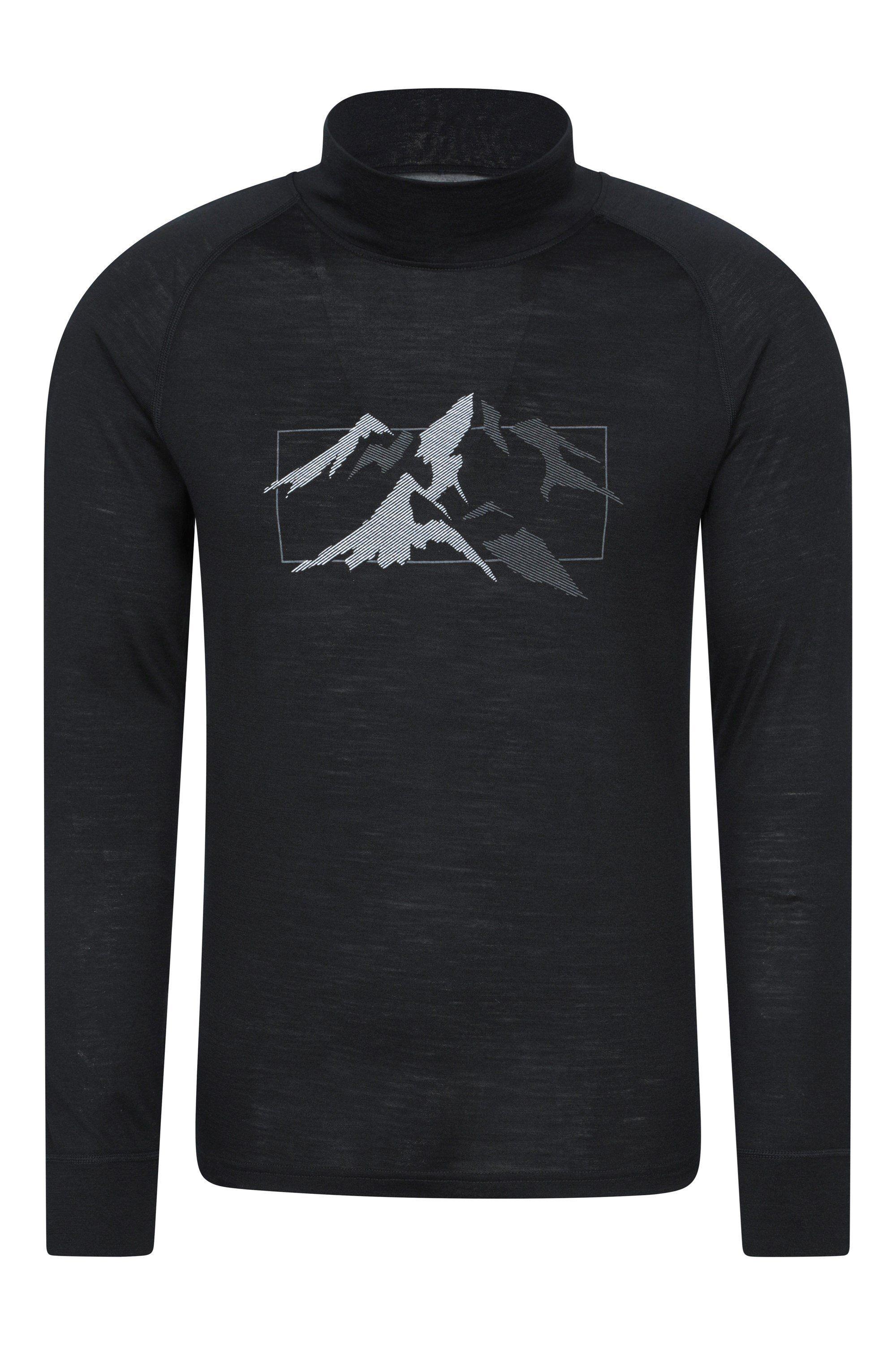 'Quest' Merino Printed Lightweight Long Sleeve Active Thermal T-Shirt by MOUNTAIN WAREHOUSE