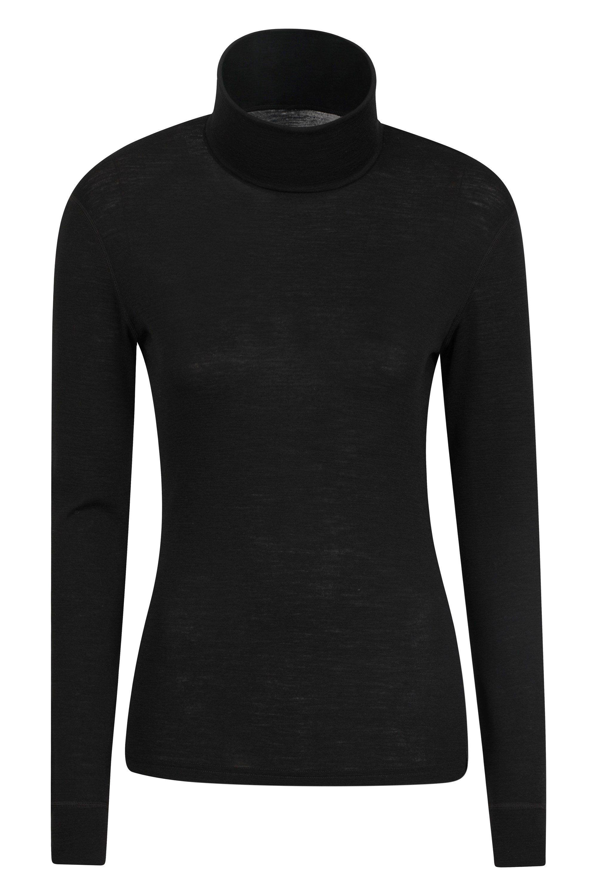 Quick Wicking Stylish Merino Wool Blend Roll Neck Top by MOUNTAIN WAREHOUSE