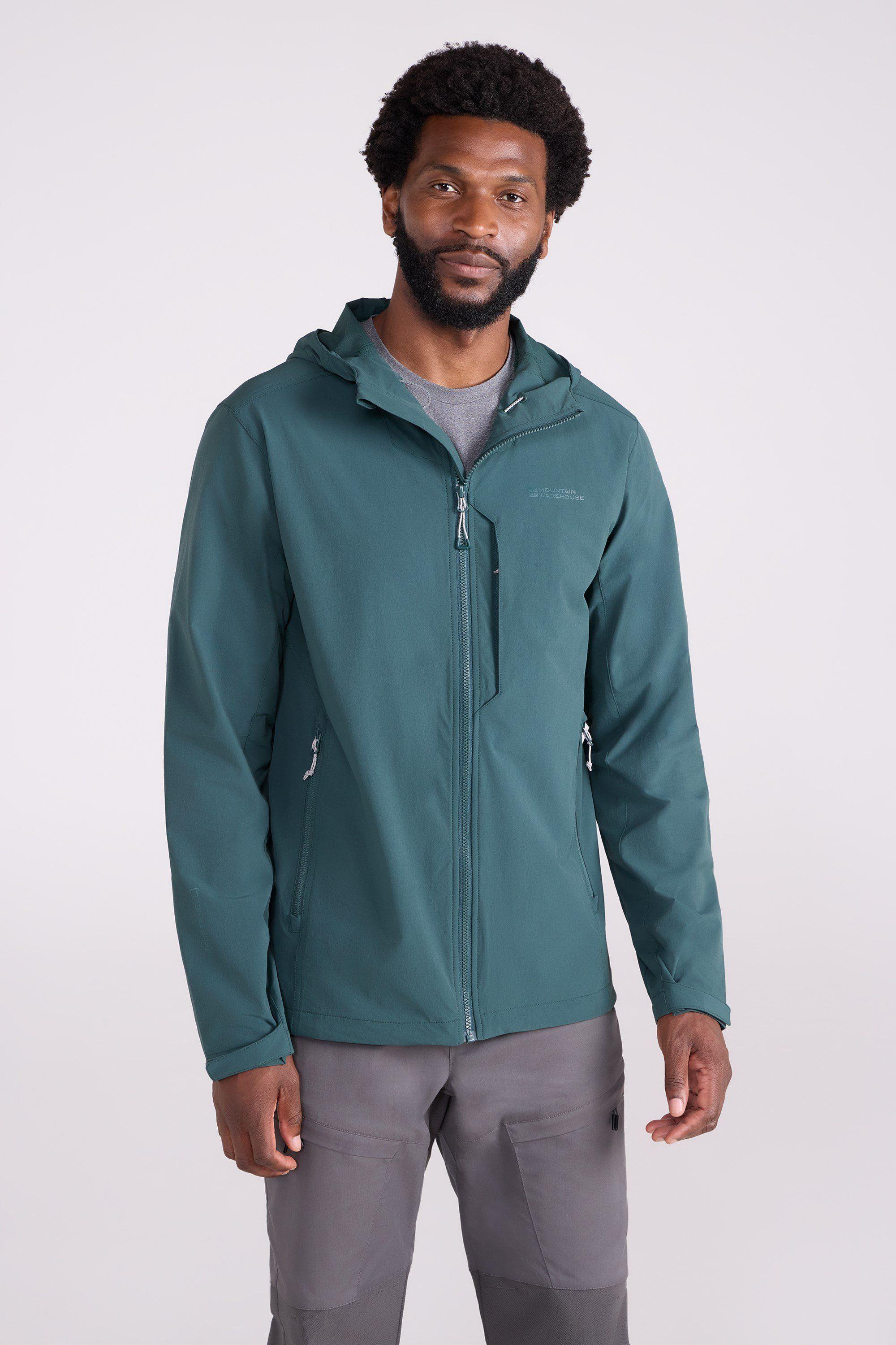 ’Retreat’ Water Resistant PFC Free Stretchy Packable Softshell Jacket by MOUNTAIN WAREHOUSE ’Retreat’ Water Resistant PFC Free Stretchy Packable Softshell Jacket by MOUNTAIN WAREHOUSE