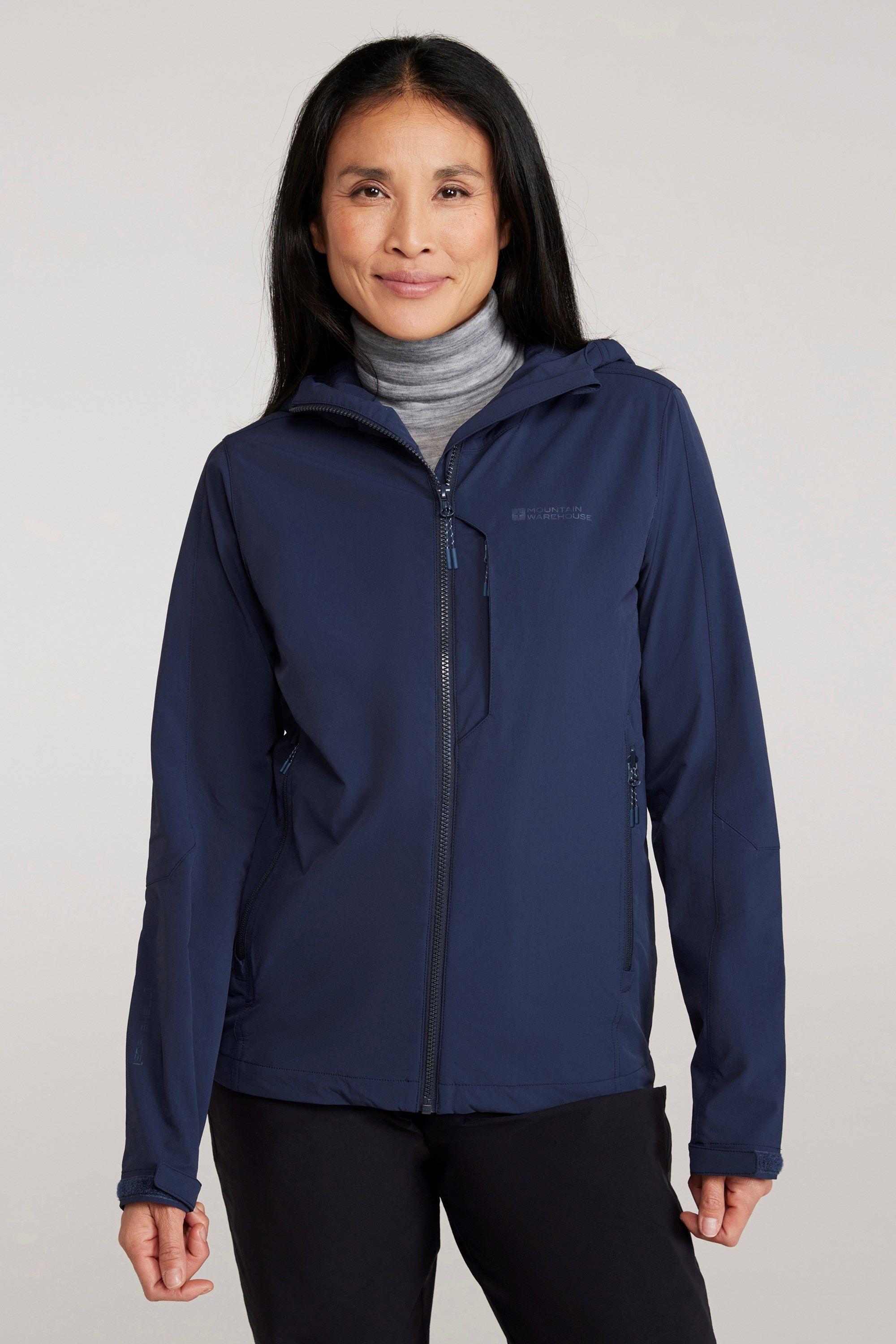 ’Retreat’ Water Resistant PFC Free Stretchy Packable Softshell Jacket by MOUNTAIN WAREHOUSE ’Retreat’ Water Resistant PFC Free Stretchy Packable Softshell Jacket by MOUNTAIN WAREHOUSE