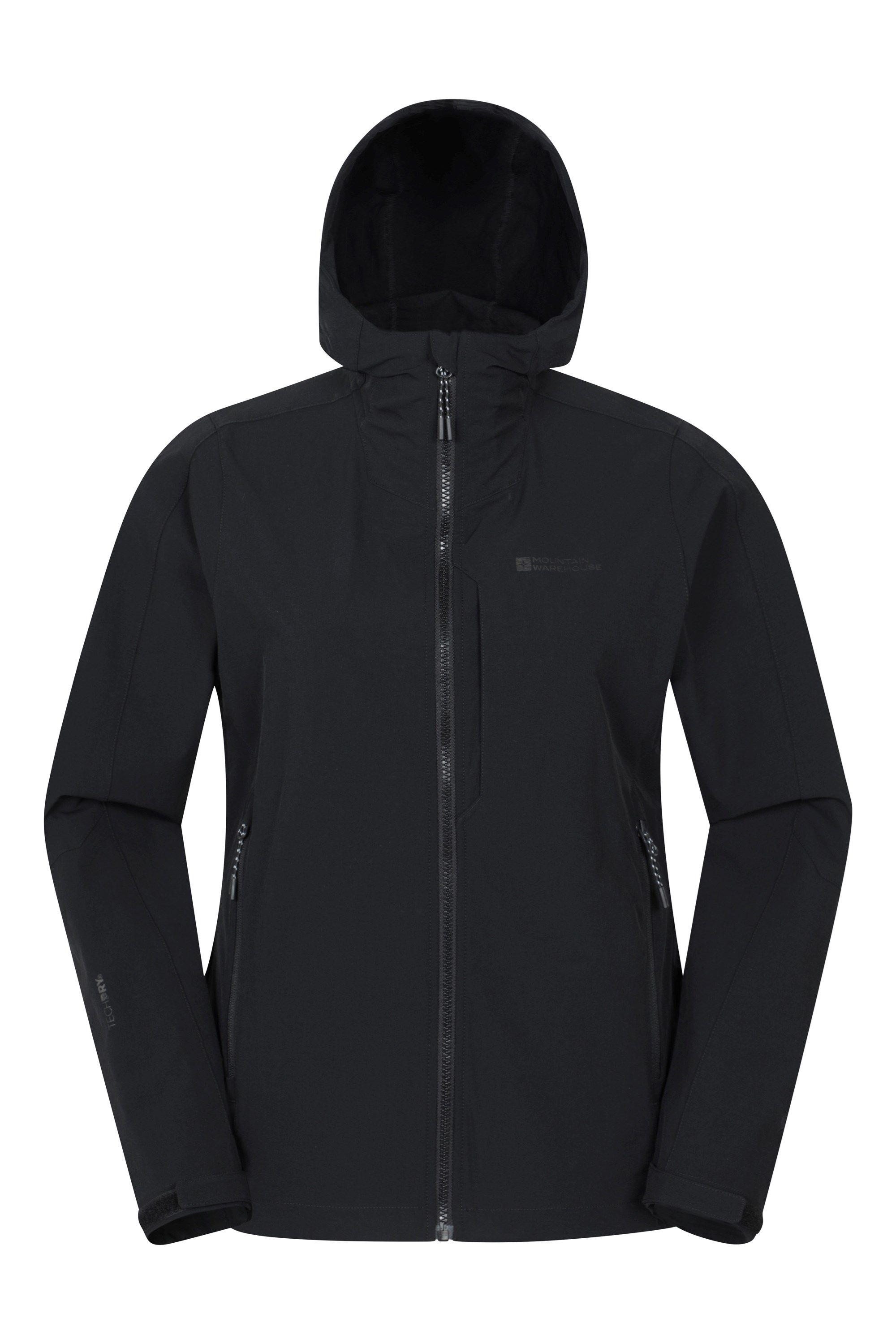 ’Retreat’ Water Resistant PFC Free Stretchy Packable Softshell Jacket by MOUNTAIN WAREHOUSE ’Retreat’ Water Resistant PFC Free Stretchy Packable Softshell Jacket by MOUNTAIN WAREHOUSE