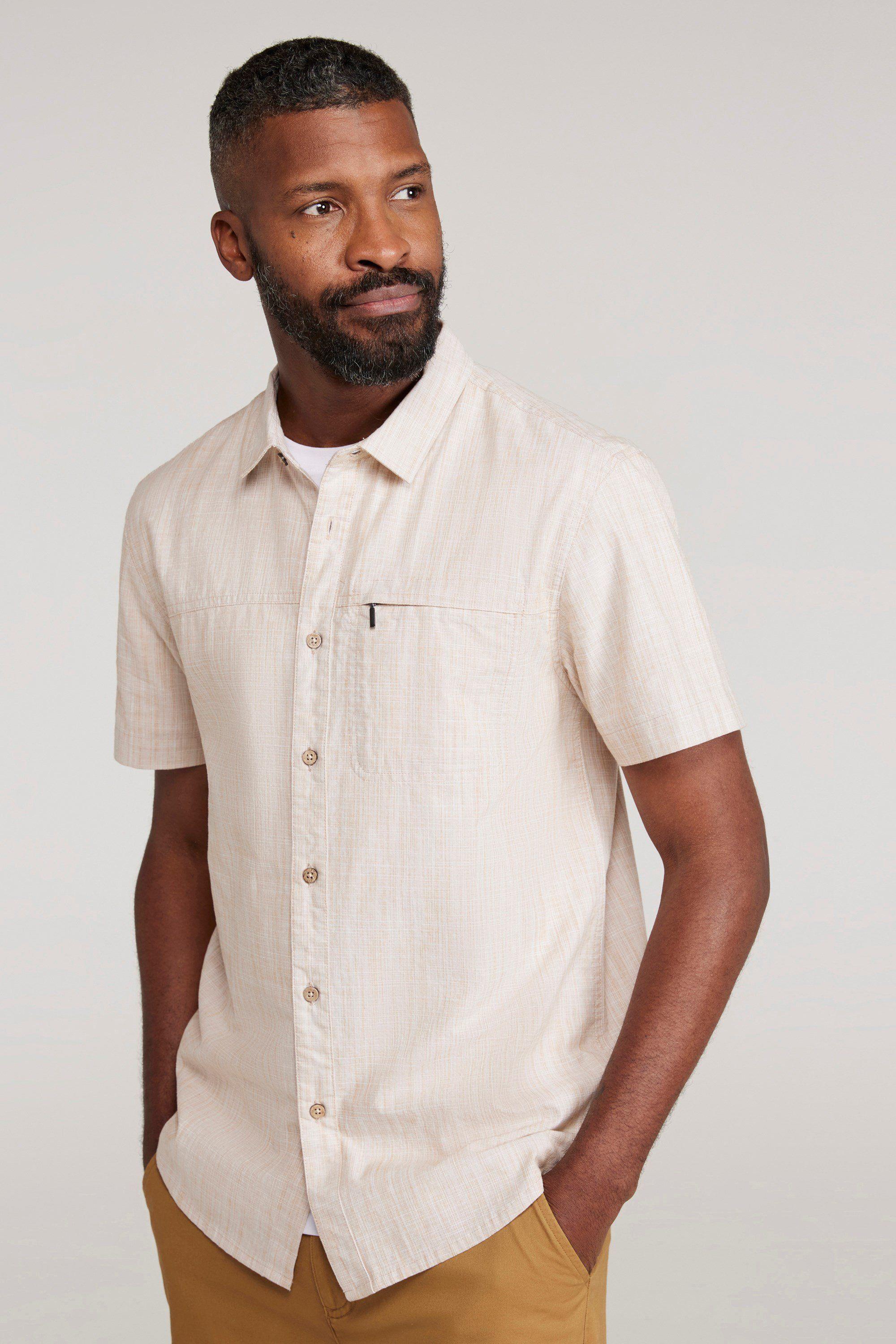 Shirt Coconut Slub Texture Short Sleeved Cotton Tee Top by MOUNTAIN WAREHOUSE