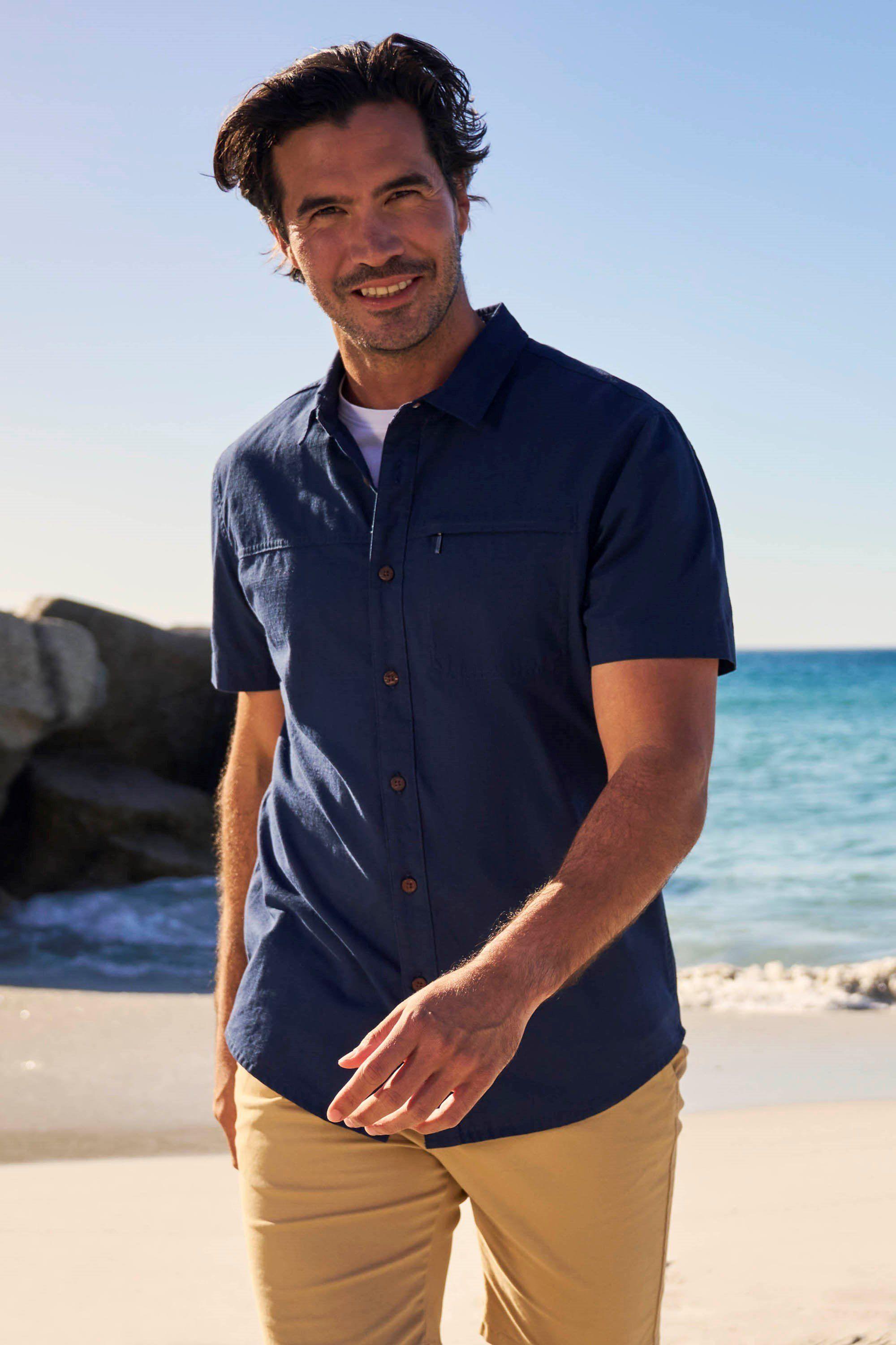 Shirt Coconut Slub Texture Short Sleeved Cotton Tee Top by MOUNTAIN WAREHOUSE