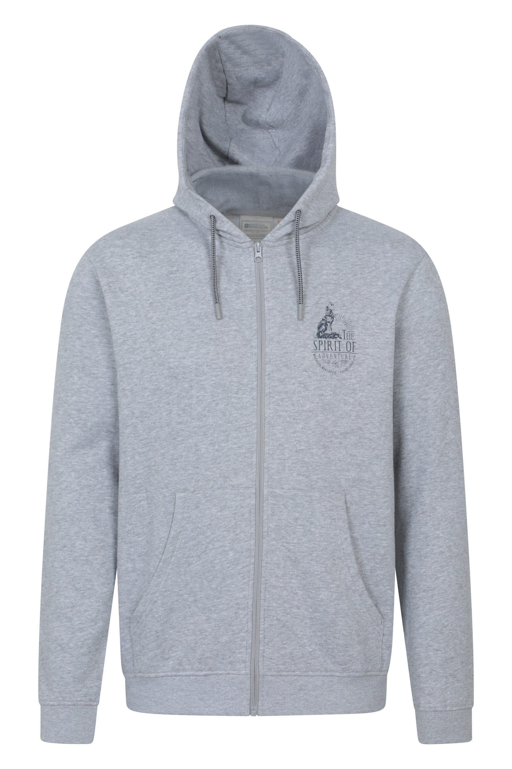 'Spirit of Adventure' Wolf Graphic Comfortable Casual Full Zip Hoodie by MOUNTAIN WAREHOUSE