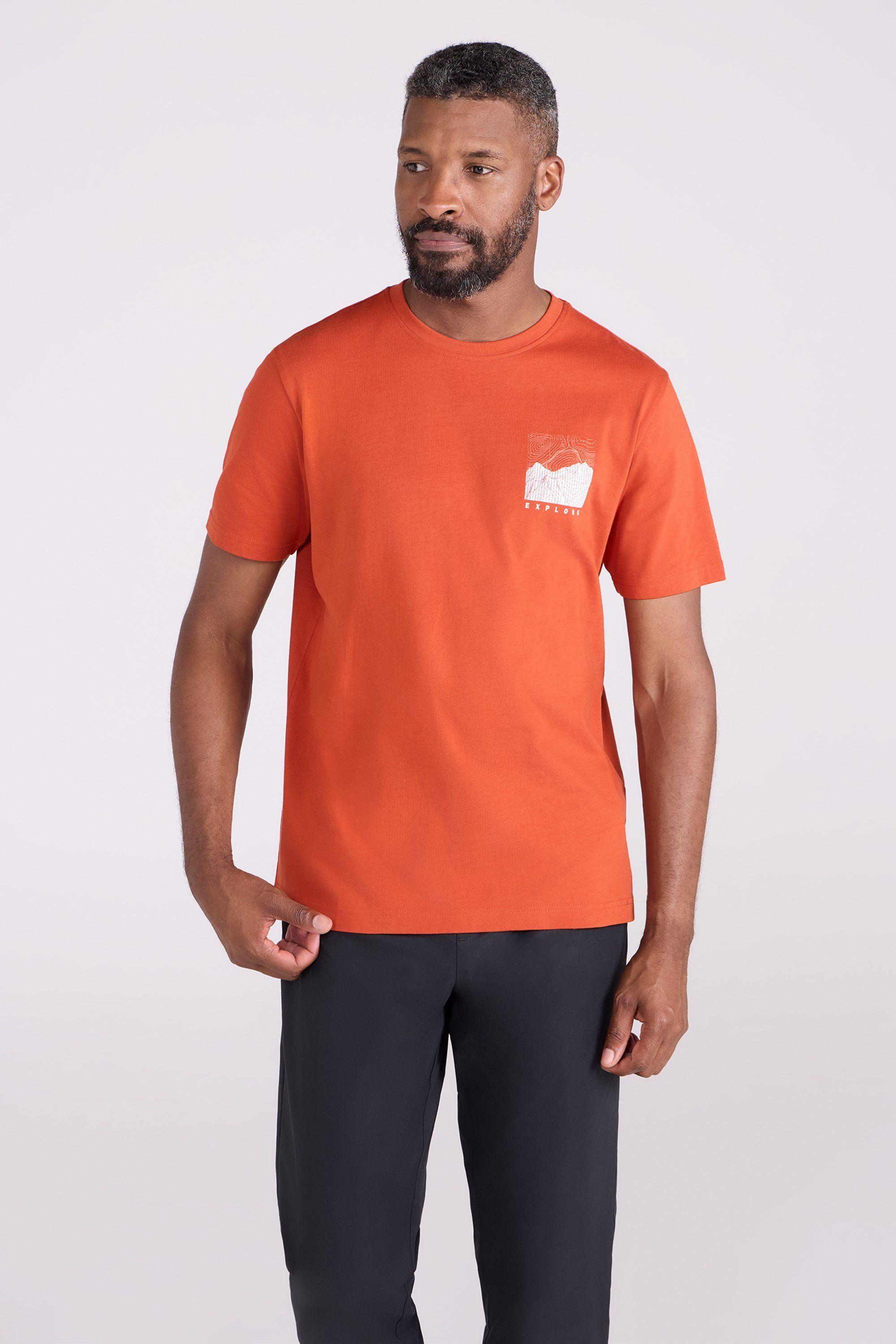 'Tech Mountains' Lightweight Breathable UV Protection Cotton T-Shirt by MOUNTAIN WAREHOUSE