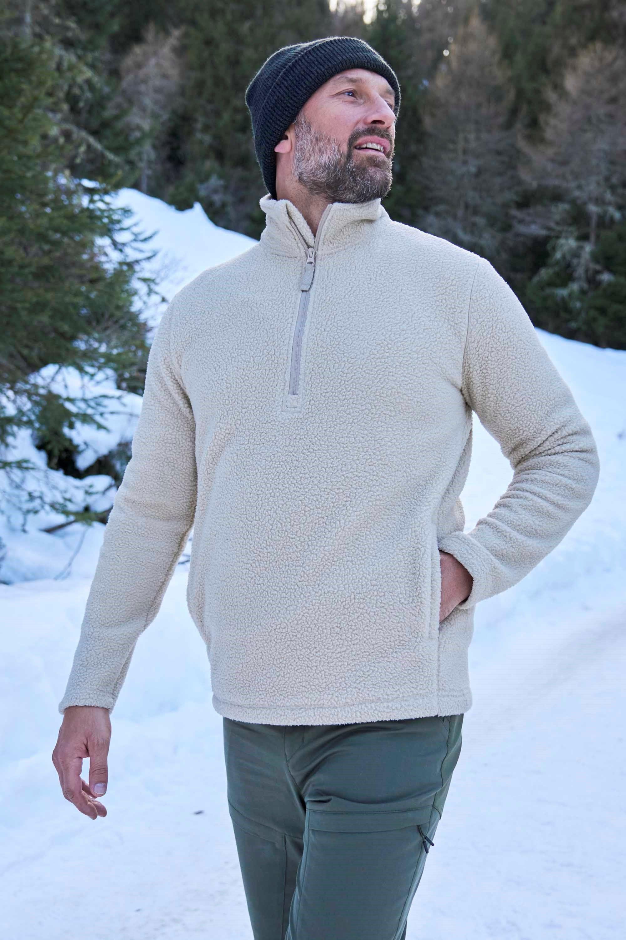 'Ted' Half Zip Lightweight Thermal Lined Warm and Cosy Borg Fleece by MOUNTAIN WAREHOUSE