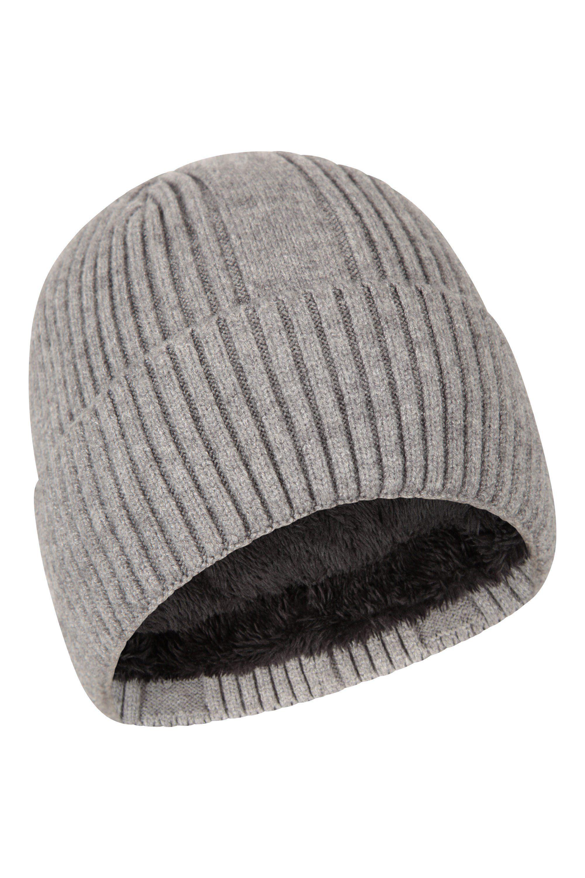Warm and Cosy Lightweight Fur Lined Comfortable Classic Ribbed Beanie by MOUNTAIN WAREHOUSE