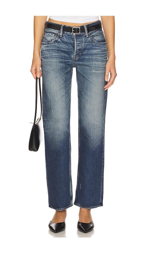 Moussy Vintage Cedarhurst Straight Low Jeans in Blue by MOUSSY VINTAGE