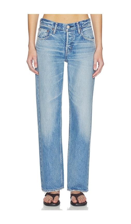 Moussy Vintage Cheval Straight Low Rise Jeans in Blue by MOUSSY VINTAGE