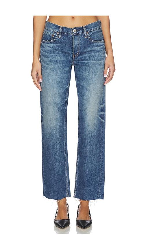 Moussy Vintage Needham Straight Low Jeans in Blue by MOUSSY VINTAGE