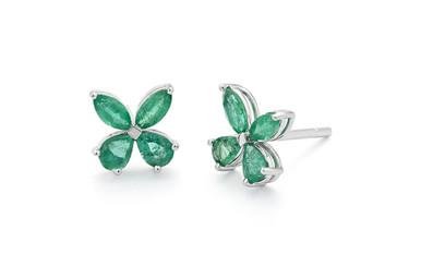 Emerald butterfly studs by MOZAFARIAN