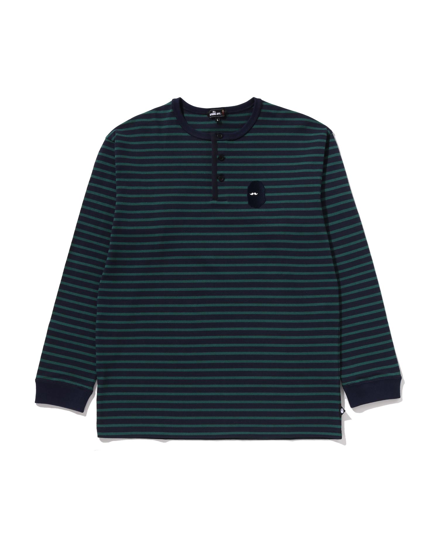 Henny Neck Stripe Ls Tee by MR. BATHING APE