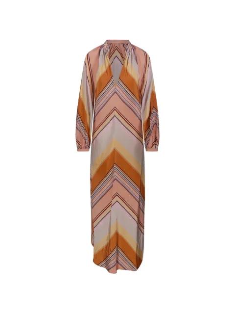 striped V-neck dress by MR.MRS SHIRT
