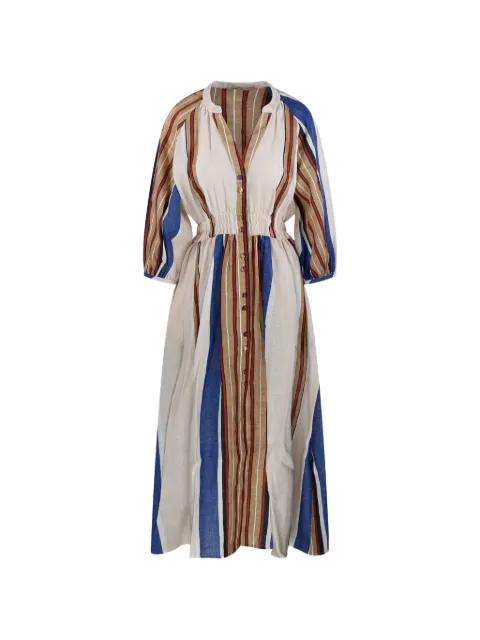 striped button-up dress by MR.MRS SHIRT