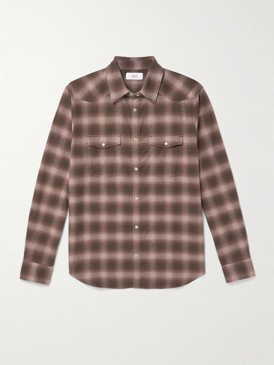 Checked Organic Cotton-Flannel Western Shirt by MR P.
