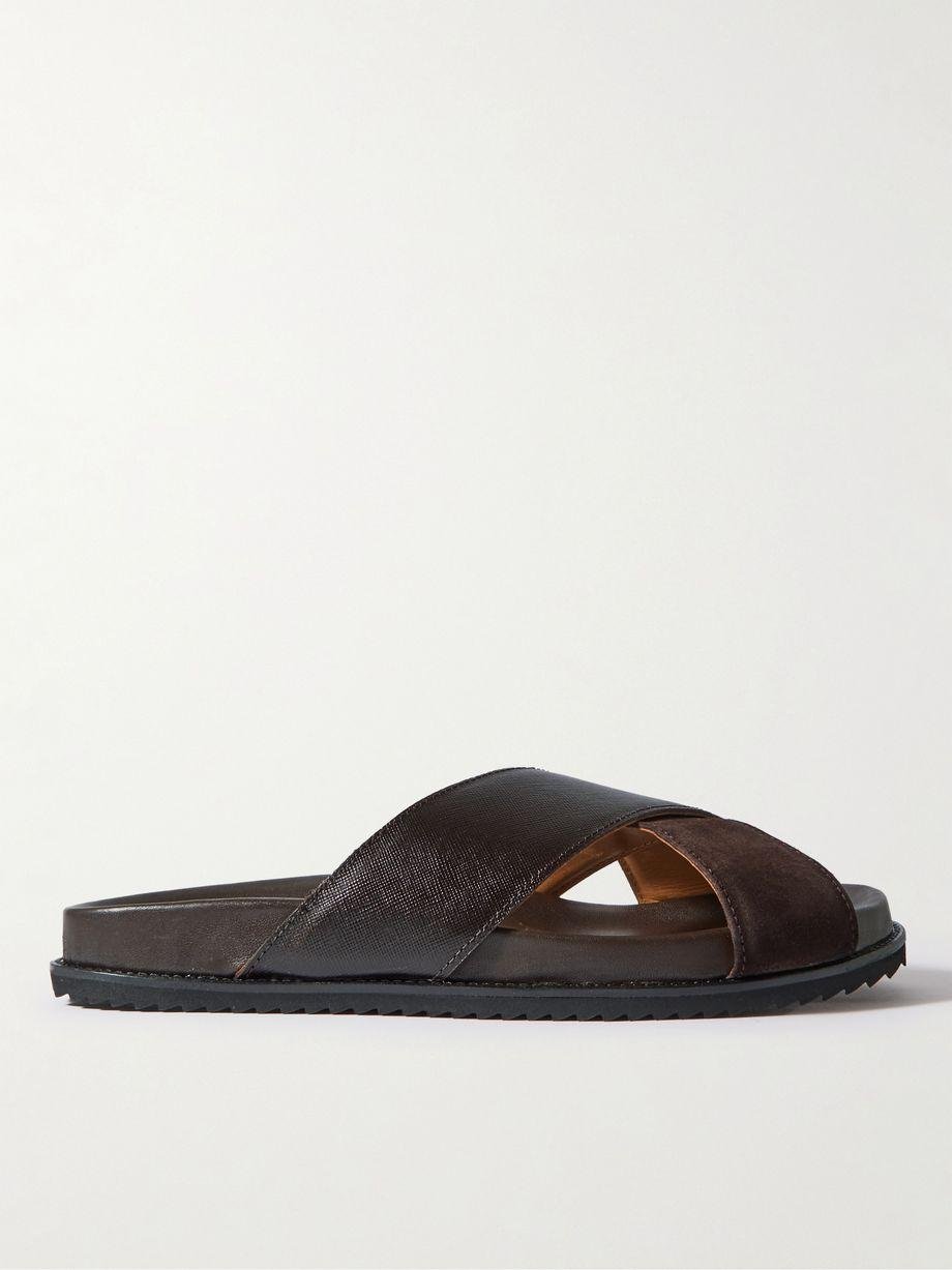 David Cross-Grain Leather and Suede Sandals by MR P.