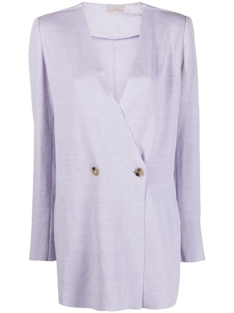 double-breasted linen coat by MRZ
