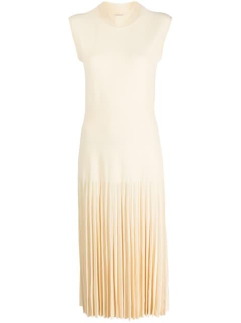mesh-detailing pleated dress by MRZ