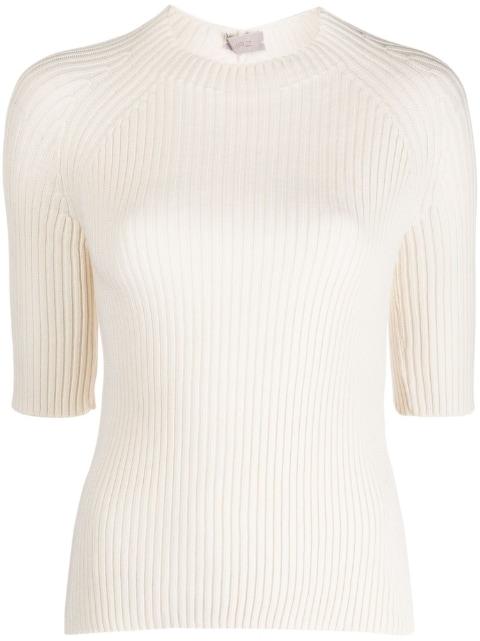 three-quarter sleeve ribbed knitted top by MRZ