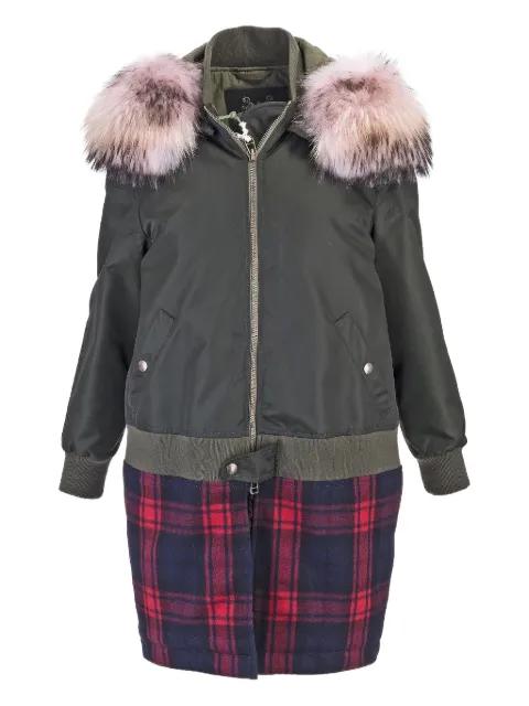 fur-trim hoodied coat by MR&MRS ITALY
