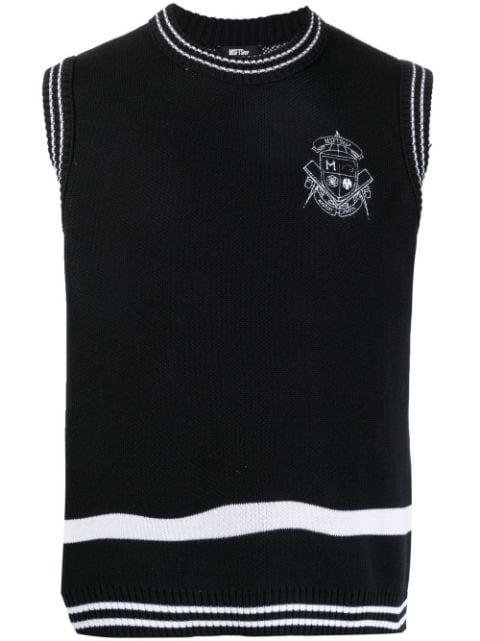 intarsia-knit logo vest by MSFTSREP