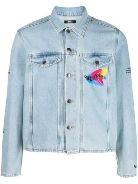 logo-print denim jacket by MSFTSREP
